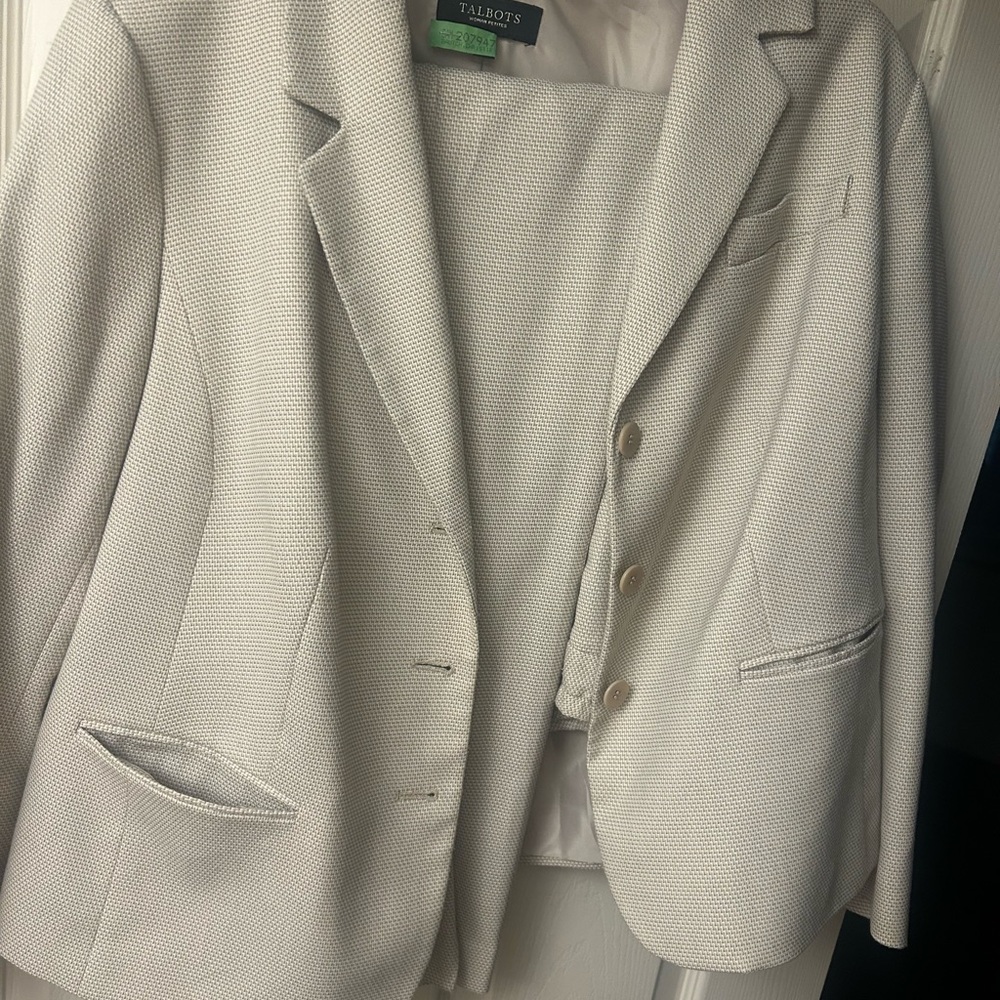 Talbots Cream Textured Women's Sport Coat Blazer 16wp